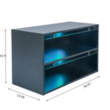 ZUN Black Glass Door Shoe Box Shoe Storage Cabinet For Sneakers With RGB Led Light W132052897