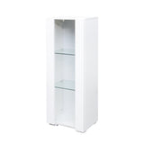 Storage Cabinets with aluminum strip lamp,with Glass Shelves, for Living Room/Bedroom/Office W331P251042