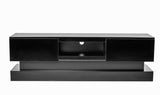 ZUN 51.18inch Black morden TV Stand with LED Lights,high glossy front TV Cabinet,can be assembled in W67963291