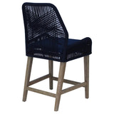 Dark Blue and Weathered Wash Counter Height Stools B062P145555