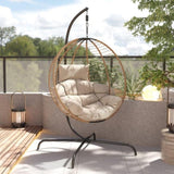 Sora Outdoor Patio Wicker Hanging Chair with Stand N775P225487B
