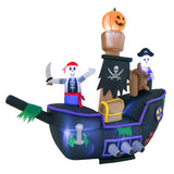 7 foot inflatable Halloween pirate boat with LED light blower 54667092