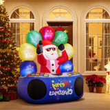 6ft Xmas Inflatable DJ Santa - RGB LED Orbs Music Mute Mode Stakes/Ropes Quick Setup Outdoor Party 68151189