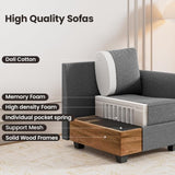 Modular 5-Seater Sectional Sofa with 2 Ottoman, Convertible U Shaped Sofa Couch with with Storage, B2716P356036