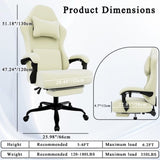 Ergonomic Gaming Chair, Video Game Chair with Massage Lumbar Support and Footrest, Height Adjustable 46917845