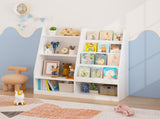 Kids Bookshelf and Toy Storage Organizer, Multifunctional 4 Tier Wooden Kids Book Shelf with 63676275