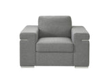 Gianna Light Gray Woven Fabric Arm Chair B061P184124