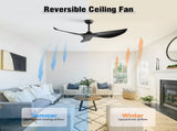 New Arrival 38-Inch Black Ceiling Fan Without Light,3 ABS Blades&Powerful DC Motor,1/4/8H Timer 31437932
