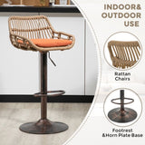 COOLMORE Modern Swivel Bar Stools Set of 2 Adjustable Counter Height Chairs with Footrest for W39594824