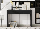 TREXM Rustic Console Table with 3 Fluted Drawers - Solid Wood Veneer Entryway Table Featuring N715P290573B