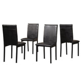 Noyes Faux Leather Seat Metal Frame Dining Chairs, Set of 4, Black T2574P164524