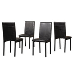 ZUN Faux Leather Seat Metal Frame Dining Chairs, Set of 4, Black 23477404