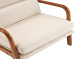 High Back Solid Wood Armrest Backrest Iron Frame Linen Indoor Leisure Chair 82470827