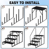 ZUN Swimming Pool Ladder above Ground, RV Steps with Handrail, Heavy Duty Pool Step Hot Tub Steps, 660 98939982