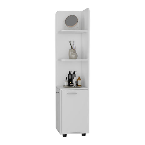 ZUN Nampa Storage Cabinet, Single Door, Broom Hangers ,White B128P148760