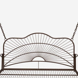 ZUN Outdoor Garden Iron Wire Double Swing Chair Dark Brown（Swing frames not included） 46578175