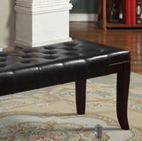 Linon Tufted Bench, Faux Leather, Espresso T2574P164588