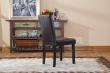 Urban Style Solid Wood Leatherette Padded Parson Chair, Brown, Set of 2 T2574P164533