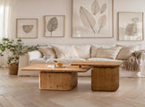 Vintage Fashion Style Square Coffee Table Set with Wood Grain Finish,for Living Room, Office and W757P235684