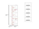 Tall Bookcase 71" H with 2 Fluted Panel Doors and Five Interior Shelves, Natural Oak B097P480469