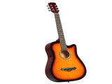 Sunset color 38-inch Acoustic Guitar with Picks, Strings, Capo, Case, Tuner, and Strap 82792683