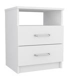 Brookeline 2-Drawer 1-Shelf Rectangle Nightstand White B06280585