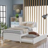 Twin size Platform Bed with Trundle, White WF194304AAK