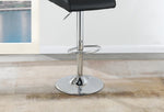 ZUN Adjustable Bar stool Gas lift Chair Black Faux Leather Tufted Chrome Base Modern Set of 2 Chairs HS00F1644-ID-AHD