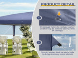 10'x20' Instant Pop Up Canopy Tent Blue, 6 Side Panels 2 Doors 4 Mesh Windows, 45955673
