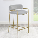 Grey and Gold Low Back Upholstered Stool B062P145562