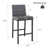 ZUN Modern design High stool Metal legs Kitchen Restaurant Gray pu bar chair, black spray painted chair W210P179753