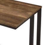 ZUN Walnut and Black Writing Desk with USB Port B062P209215