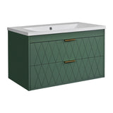 ZUN 30'' Wall Mounted Bathroom Vanity with Resin Sink,Floating Bathroom Storage Cabinet with 2 Drawers, N710P177301F