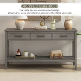 U_STYLE Contemporary 3-Drawer Console Table with 1 Shelf, Entrance Table for Entryway, Hallway, N711P234485E