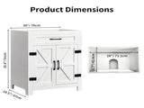Washed white particleboard with melamine veneer, barn double door with U-shaped internal shelves, 51683906