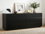 Handleless 6-Drawer Dresser with Grille Finish P2 Particleboard MDF & Melamine Veneer 57528070