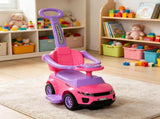 Pink 3-in-1 Kids Ride-On Push Car Stroller Sliding Car with Horn, Music, Lights & Secure Bar 22430753