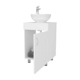 White Bathroom Vanity with Integrated Sink and Faucet B062P303928