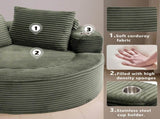 Round Sofa Bed with Memory Foam Sectional Couches for Living Room, Cloud Couch with three pillows, W3224P444283
