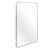 30x40 Inch Silver Metal Framed Rectangular Rectangular Bathrrom Mirror for Wall. W2203P303038