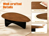 Oval Modern Coffee Table, Engineered Wood Low Accent Table with TShaped Arched Base, Capacity 11423593