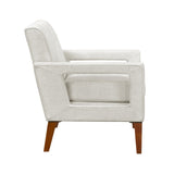 Modern Living Room Chair Beige Chenille Upholstery Pocket Coils Solid Wood Legs Furniture 1pc B011P308544
