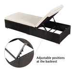 ZUN Outdoor Leisure Rattan Furniture Pool Bed / Chaise -Black 13432209