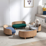 ZUN Scandinavian style Elevated Dog Bed Pet Sofa With Solid Wood legs and Bent Wood Back, Velvet W79460565