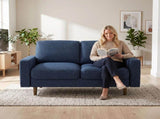 Modern 2Seat Loveseat Sofa, Polyester Fabric Couch, Without Accent Pillows, Loose Back Cushion for B2735P610774