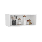 ZUN Coffee Table 10.6" H, 1 shelf, 4 legs, White B097P250872