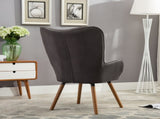 Doarnin Contemporary Silky Velvet Tufted Button Back Accent Chair, Gray T2574P164268