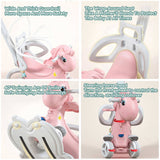 Rocking Horse Toddlers, Balance Bike Ride On Toys with Push Handle, Backrest and Balance Board 99552649