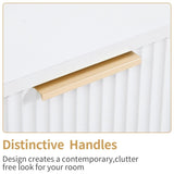 White P2 Density Board Wavy Pattern Drawer Front Two-Drawer Bedside Cabinet 42239066