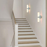 Resin Imitation Marble and Chrome Wall Sconce, Set of 2,Modern Vertical Light Fixture for Bathrooms, W1340P189552